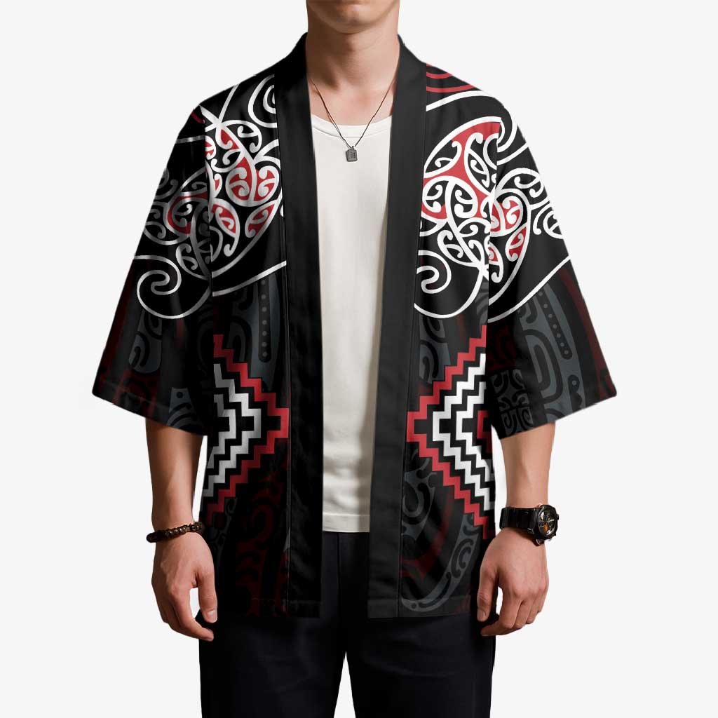 Red Aotearoa Tukutuku Manawa Tapu Kimono Ta Moko Toi Maori - Aussie Hoodie