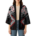 Red Aotearoa Tukutuku Manawa Tapu Kimono Ta Moko Toi Maori - Aussie Hoodie
