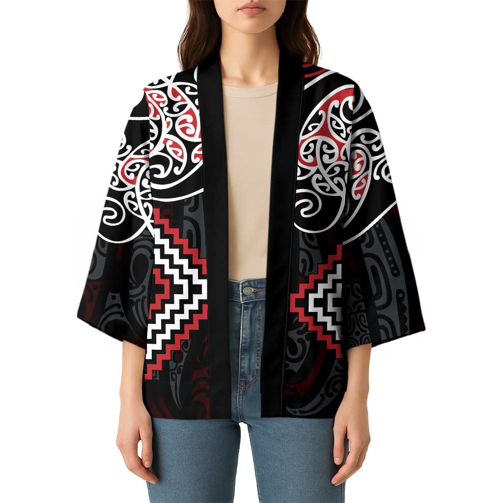 Red Aotearoa Tukutuku Manawa Tapu Kimono Ta Moko Toi Maori - Aussie Hoodie