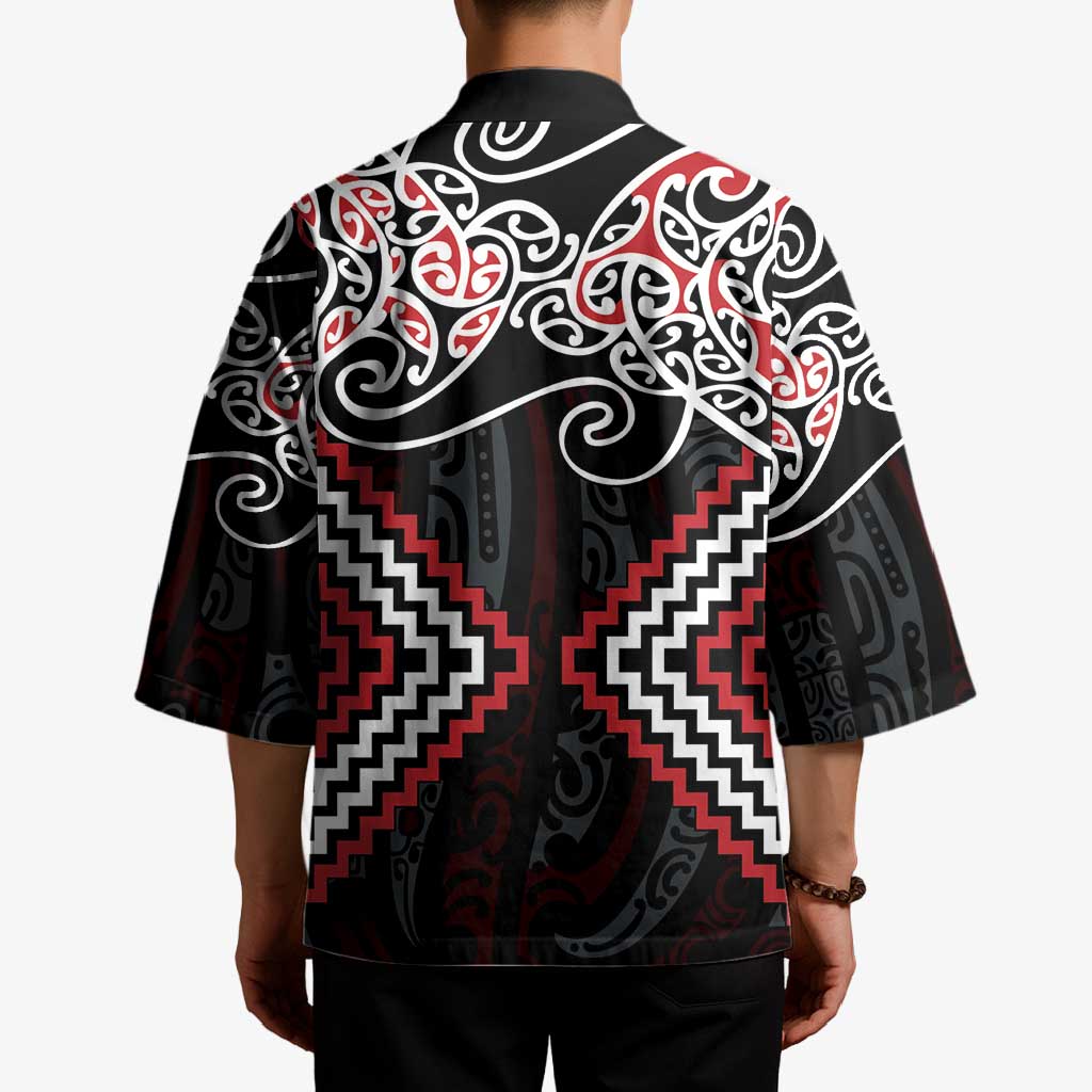 Red Aotearoa Tukutuku Manawa Tapu Kimono Ta Moko Toi Maori - Aussie Hoodie
