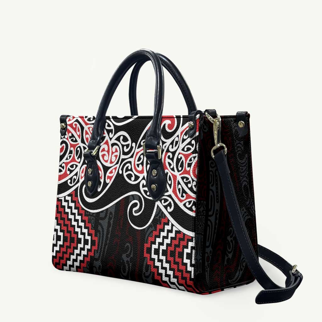 Red Aotearoa Tukutuku Manawa Tapu Leather Bag Ta Moko Toi Maori - Aussie Hoodie