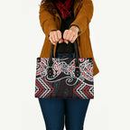 Red Aotearoa Tukutuku Manawa Tapu Leather Bag Ta Moko Toi Maori - Aussie Hoodie