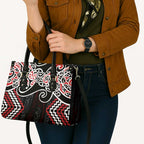 Red Aotearoa Tukutuku Manawa Tapu Leather Bag Ta Moko Toi Maori - Aussie Hoodie
