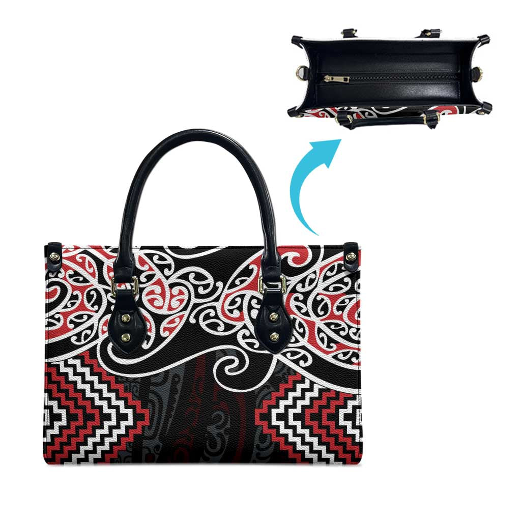 Red Aotearoa Tukutuku Manawa Tapu Leather Bag Ta Moko Toi Maori - Aussie Hoodie