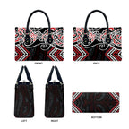 Red Aotearoa Tukutuku Manawa Tapu Leather Bag Ta Moko Toi Maori - Aussie Hoodie