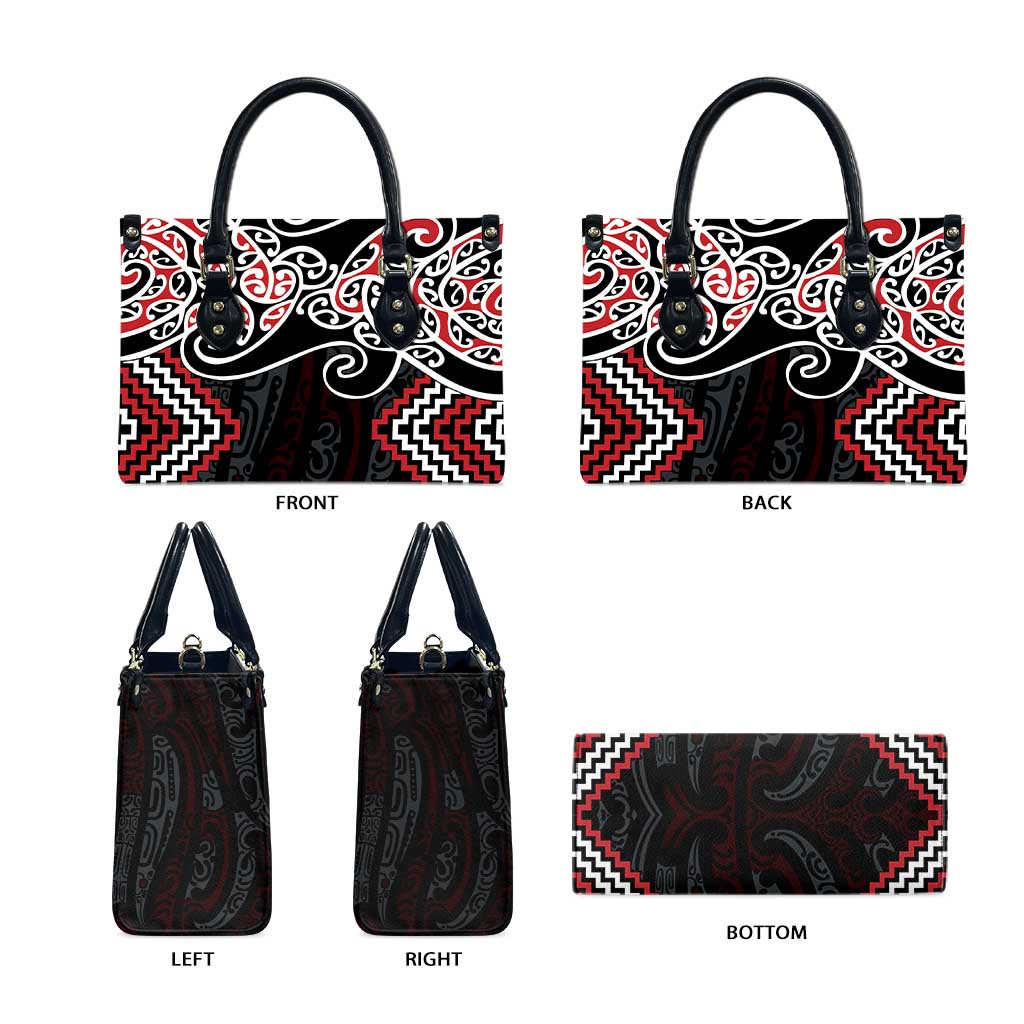 Red Aotearoa Tukutuku Manawa Tapu Leather Bag Ta Moko Toi Maori - Aussie Hoodie