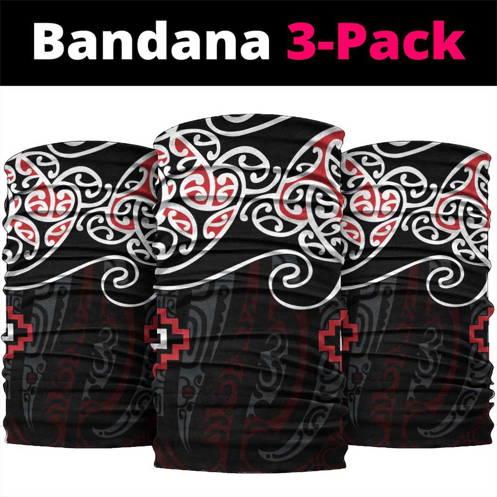 Red Aotearoa Tukutuku Manawa Tapu Neck Gaiter Ta Moko Toi Maori - Aussie Hoodie