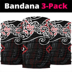 Red Aotearoa Tukutuku Manawa Tapu Neck Gaiter Ta Moko Toi Maori - Aussie Hoodie