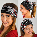 Red Aotearoa Tukutuku Manawa Tapu Neck Gaiter Ta Moko Toi Maori - Aussie Hoodie