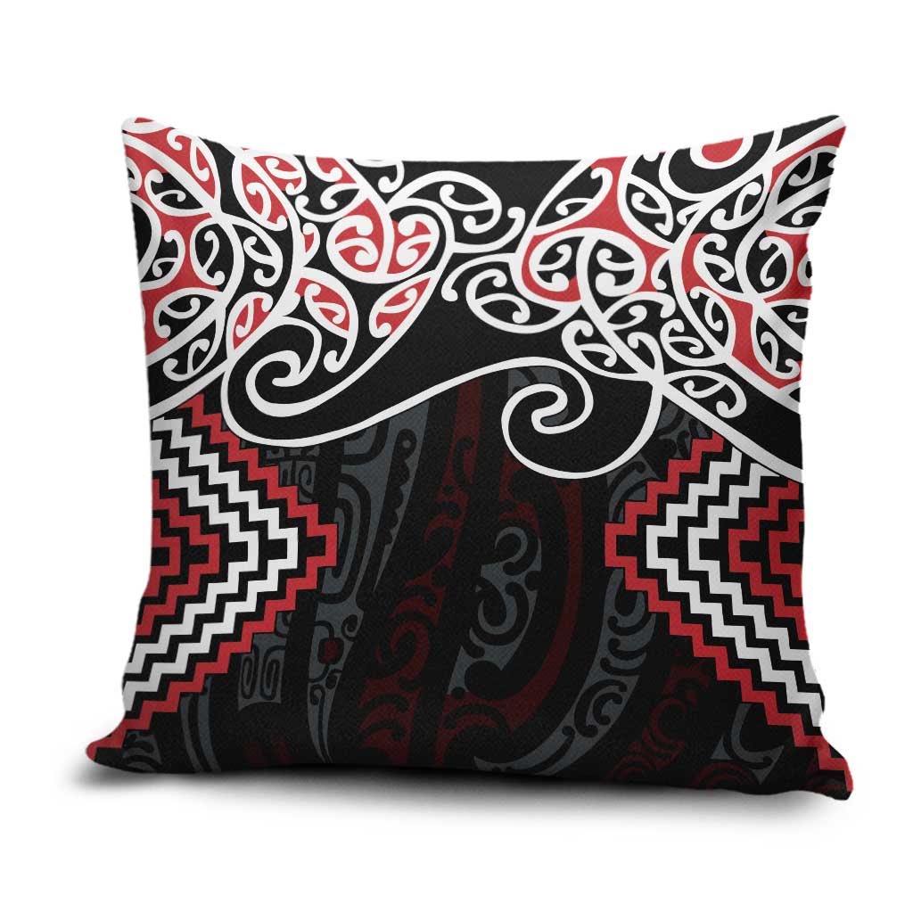 Red Aotearoa Tukutuku Manawa Tapu Pillow Cover Ta Moko Toi Maori - Aussie Hoodie