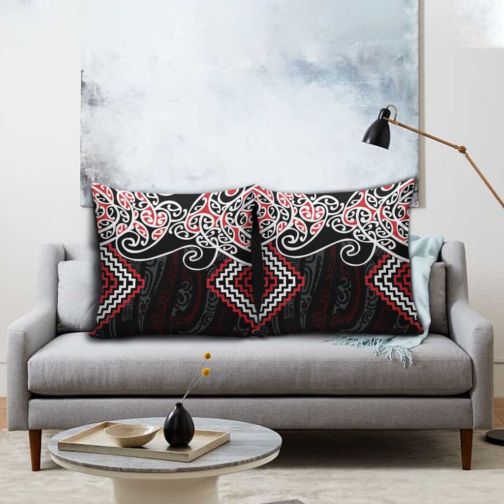 Red Aotearoa Tukutuku Manawa Tapu Pillow Cover Ta Moko Toi Maori - Aussie Hoodie