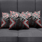Red Aotearoa Tukutuku Manawa Tapu Pillow Cover Ta Moko Toi Maori - Aussie Hoodie