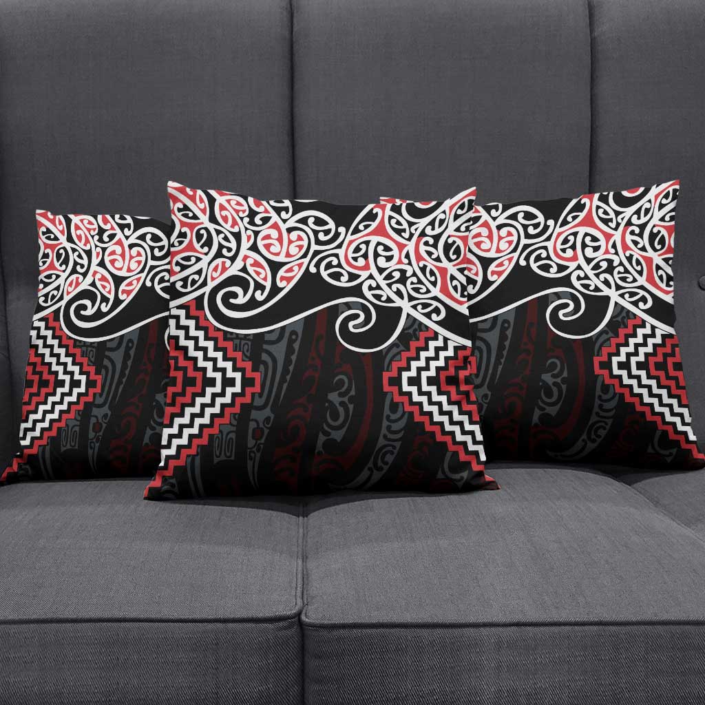 Red Aotearoa Tukutuku Manawa Tapu Pillow Cover Ta Moko Toi Maori - Aussie Hoodie