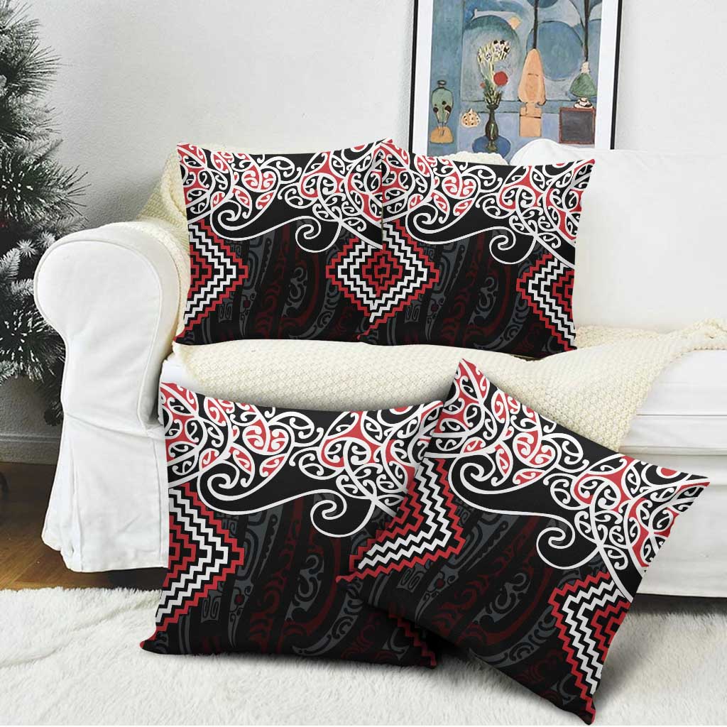 Red Aotearoa Tukutuku Manawa Tapu Pillow Cover Ta Moko Toi Maori - Aussie Hoodie