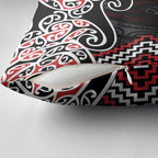 Red Aotearoa Tukutuku Manawa Tapu Pillow Cover Ta Moko Toi Maori - Aussie Hoodie
