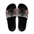 Red Aotearoa Tukutuku Manawa Tapu Slide Sandals Ta Moko Toi Maori - Aussie Hoodie