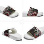Red Aotearoa Tukutuku Manawa Tapu Slide Sandals Ta Moko Toi Maori - Aussie Hoodie