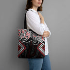 Red Aotearoa Tukutuku Manawa Tapu Tote Bag Ta Moko Toi Maori - Aussie Hoodie