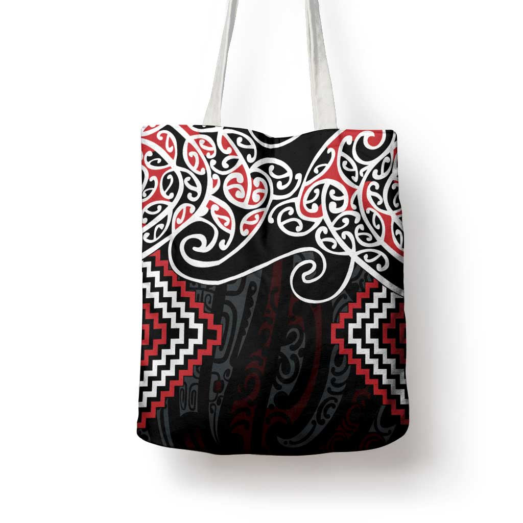 Red Aotearoa Tukutuku Manawa Tapu Tote Bag Ta Moko Toi Maori - Aussie Hoodie