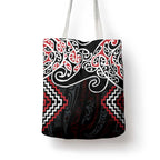 Red Aotearoa Tukutuku Manawa Tapu Tote Bag Ta Moko Toi Maori - Aussie Hoodie
