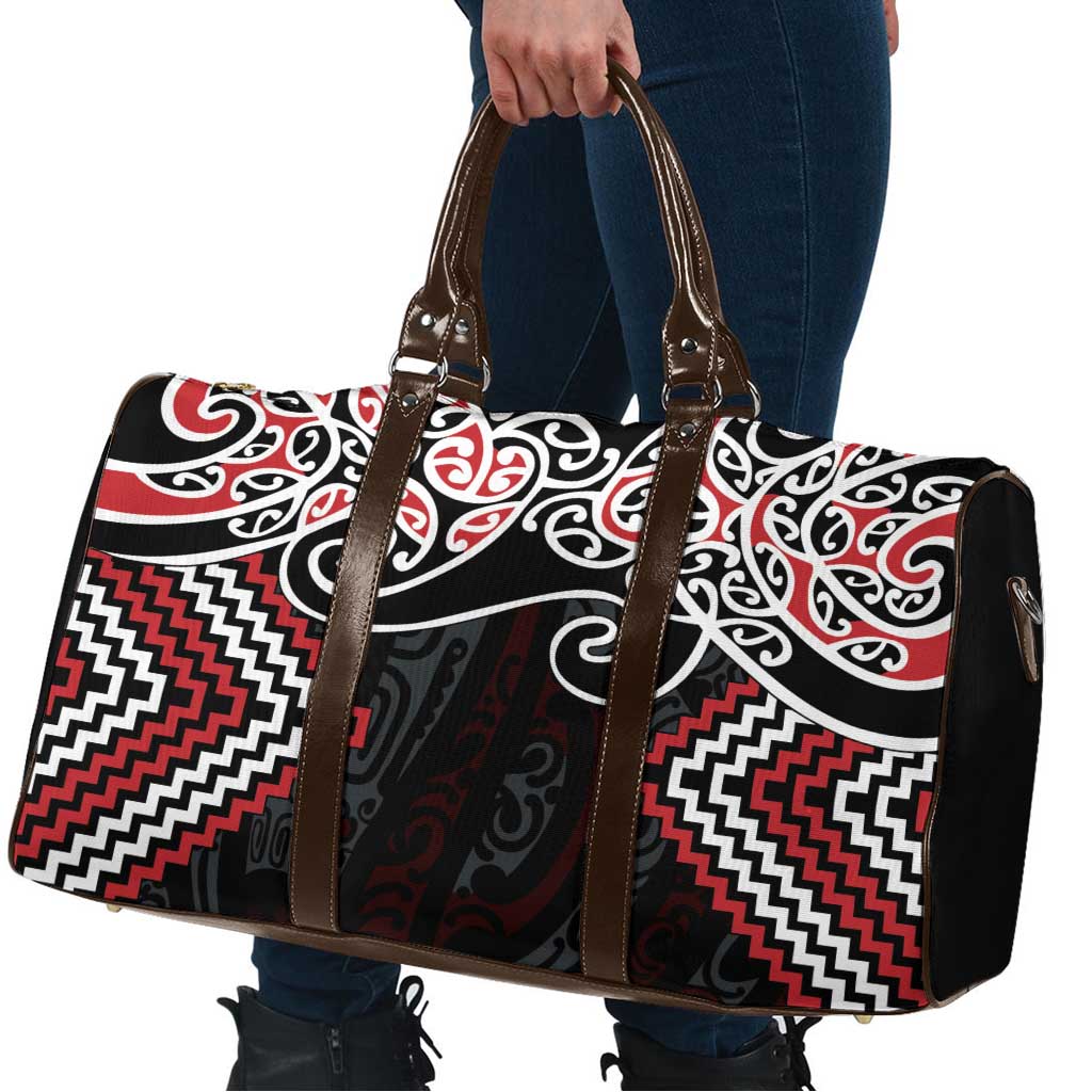 Red Aotearoa Tukutuku Manawa Tapu Travel Bag Ta Moko Toi Maori - Aussie Hoodie