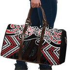 Red Aotearoa Tukutuku Manawa Tapu Travel Bag Ta Moko Toi Maori - Aussie Hoodie