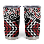 Red Aotearoa Tukutuku Manawa Tapu Tumbler Cup Ta Moko Toi Maori