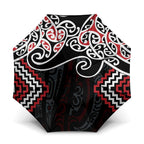 Red Aotearoa Tukutuku Manawa Tapu Umbrella Ta Moko Toi Maori - Aussie Hoodie