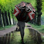 Red Aotearoa Tukutuku Manawa Tapu Umbrella Ta Moko Toi Maori - Aussie Hoodie