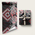 Red Aotearoa Tukutuku Manawa Tapu Wrapping Paper Ta Moko Toi Maori - Aussie Hoodie