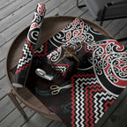 Red Aotearoa Tukutuku Manawa Tapu Wrapping Paper Ta Moko Toi Maori - Aussie Hoodie