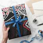 Red Aotearoa Tukutuku Manawa Tapu Wrapping Paper Ta Moko Toi Maori - Aussie Hoodie