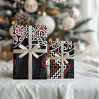 Red Aotearoa Tukutuku Manawa Tapu Wrapping Paper Ta Moko Toi Maori - Aussie Hoodie