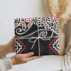 Red Aotearoa Tukutuku Manawa Tapu Wrapping Paper Ta Moko Toi Maori - Aussie Hoodie