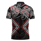 Red Aotearoa Tukutuku Manawa Tapu Zipper Polo Shirt Ta Moko Toi Maori - Aussie Hoodie