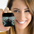 Turquoise Aotearoa Tukutuku Manawa Tapu AirPods Case Ta Moko Toi Maori - Aussie Hoodie