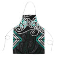 Turquoise Aotearoa Tukutuku Manawa Tapu Apron Ta Moko Toi Maori - Aussie Hoodie