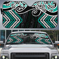 Turquoise Aotearoa Tukutuku Manawa Tapu Auto Sun Shade Ta Moko Toi Maori - Aussie Hoodie