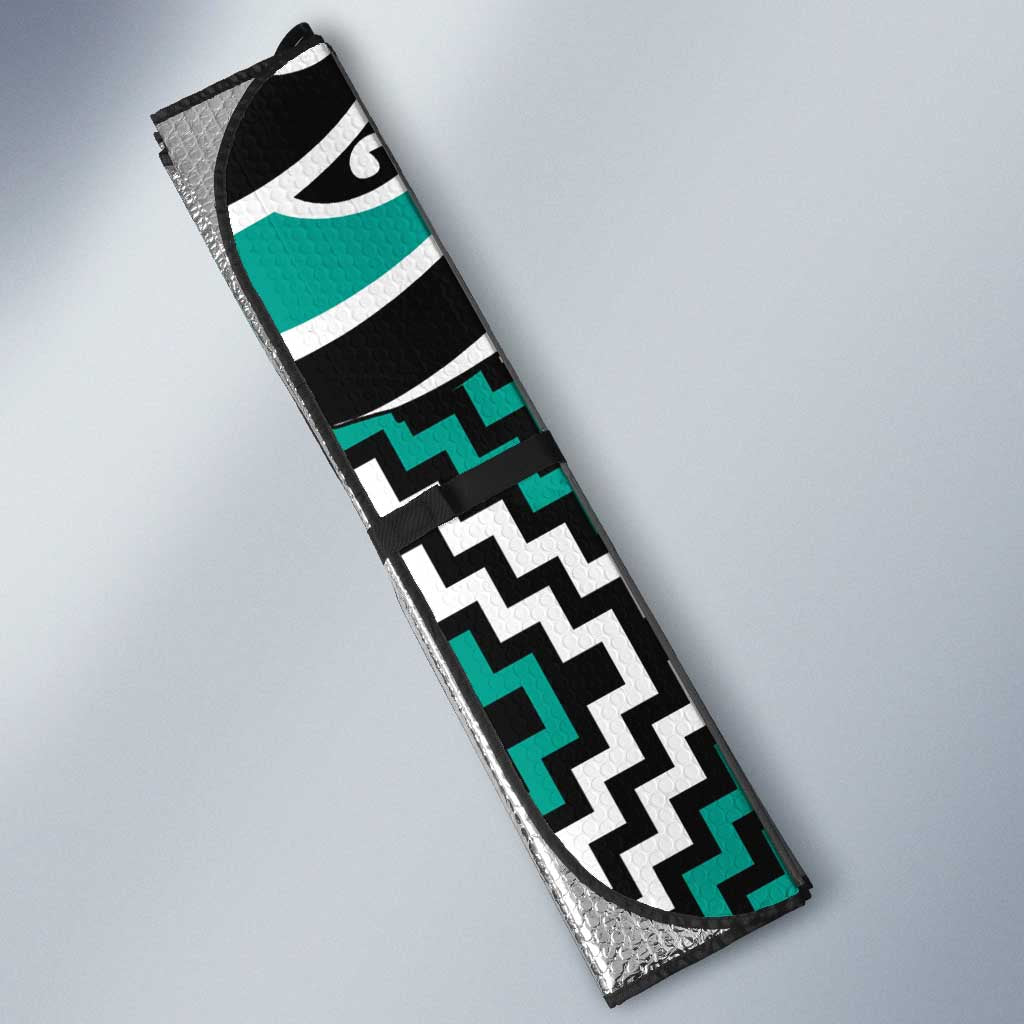 Turquoise Aotearoa Tukutuku Manawa Tapu Auto Sun Shade Ta Moko Toi Maori - Aussie Hoodie