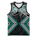 Turquoise Aotearoa Tukutuku Manawa Tapu Basketball Jersey Ta Moko Toi Maori - Aussie Hoodie