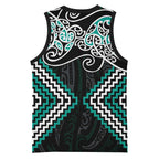 Turquoise Aotearoa Tukutuku Manawa Tapu Basketball Jersey Ta Moko Toi Maori - Aussie Hoodie