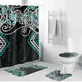 Turquoise Aotearoa Tukutuku Manawa Tapu Bathroom Set Ta Moko Toi Maori - Aussie Hoodie