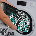 Turquoise Aotearoa Tukutuku Manawa Tapu Bathroom Set Ta Moko Toi Maori - Aussie Hoodie