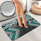Turquoise Aotearoa Tukutuku Manawa Tapu Bathroom Set Ta Moko Toi Maori - Aussie Hoodie