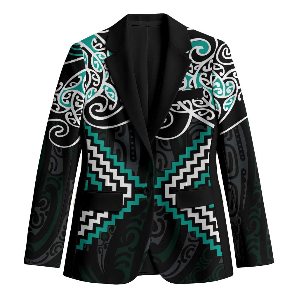 Turquoise Aotearoa Tukutuku Manawa Tapu Blazer Ta Moko Toi Maori - Aussie Hoodie