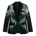 Turquoise Aotearoa Tukutuku Manawa Tapu Blazer Ta Moko Toi Maori - Aussie Hoodie
