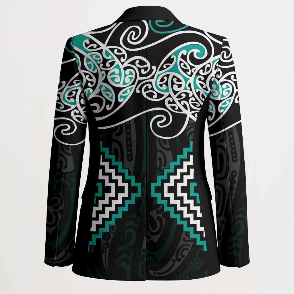 Turquoise Aotearoa Tukutuku Manawa Tapu Blazer Ta Moko Toi Maori - Aussie Hoodie