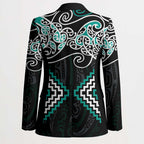 Turquoise Aotearoa Tukutuku Manawa Tapu Blazer Ta Moko Toi Maori - Aussie Hoodie