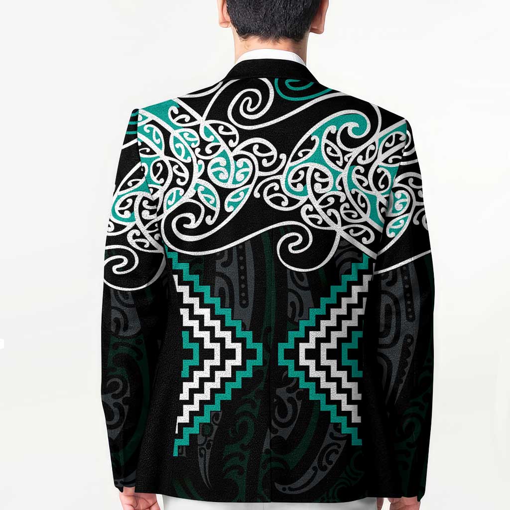 Turquoise Aotearoa Tukutuku Manawa Tapu Blazer Ta Moko Toi Maori - Aussie Hoodie