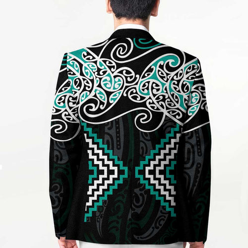 Turquoise Aotearoa Tukutuku Manawa Tapu Blazer Ta Moko Toi Maori - Aussie Hoodie
